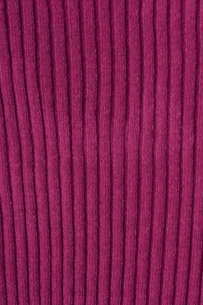 Gibbs Knit In Magenta Wool Blend - fabric