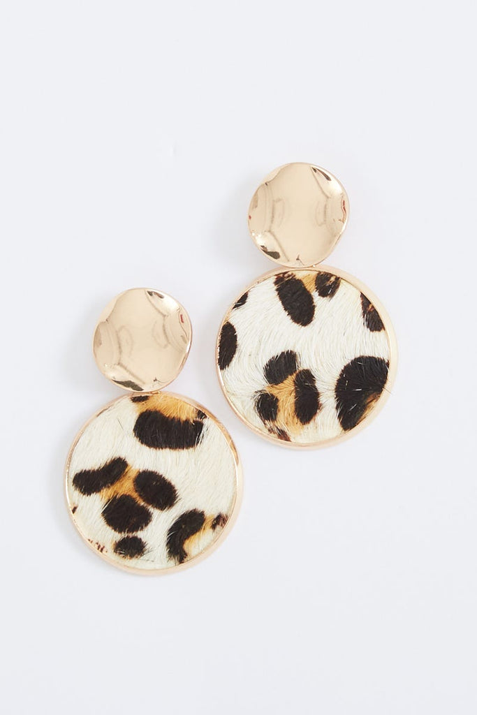 August + Delilah Giza Earrings In Leopard