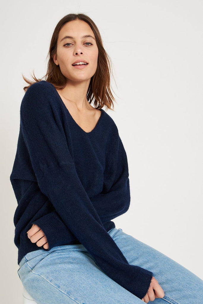 Treacle Knit Top in Navy