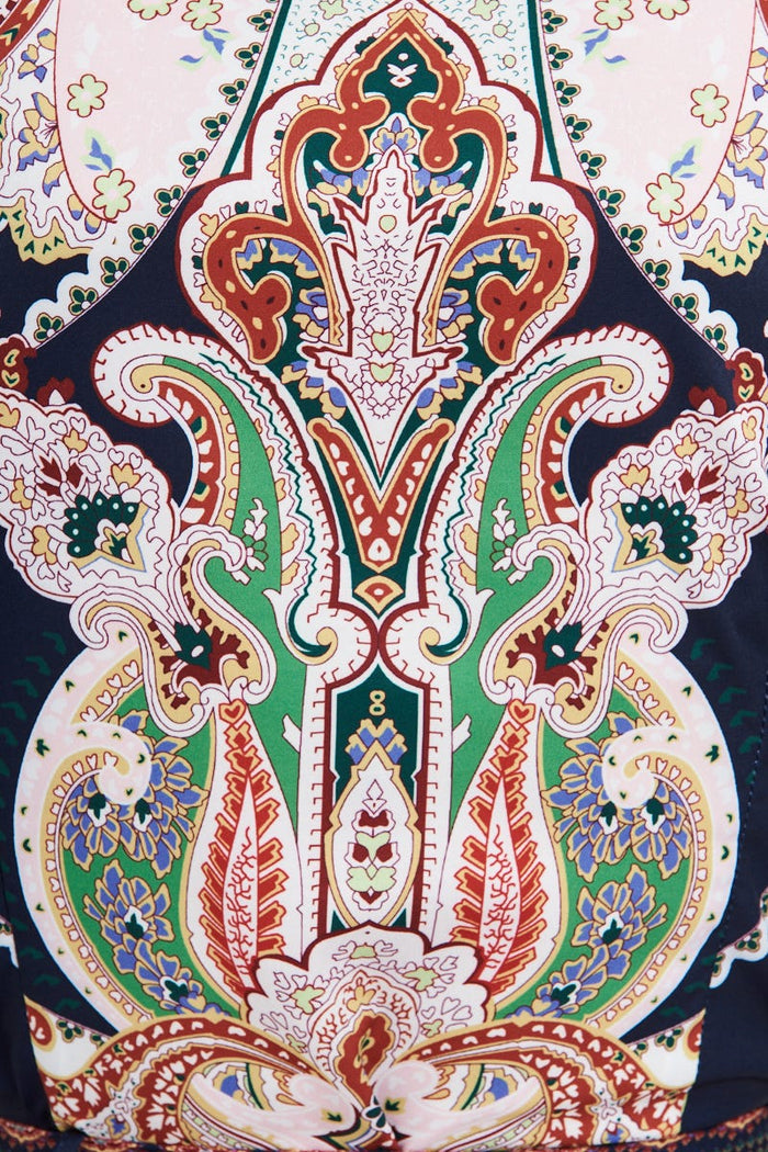 Amore Dress In Navy Paisley - fabric